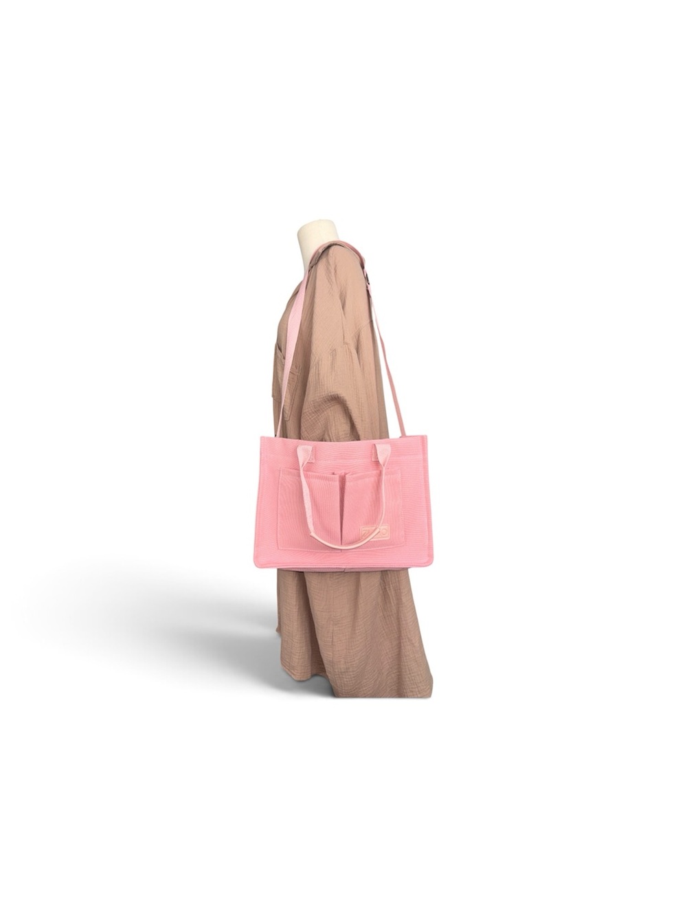 Pink Tote Bag with Front Pocket - Women Bags